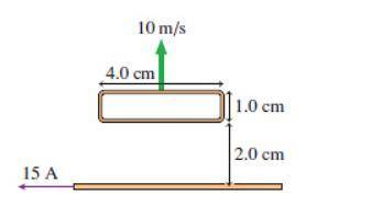 The rectangular loop in the figure has 2.3×10−2 Ω resistance.

What is the induced current in the