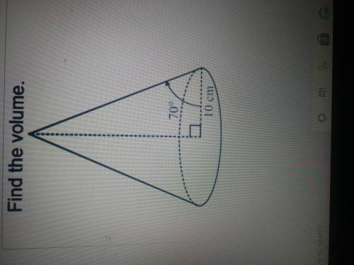 Find the volume of the cone. Show the work.