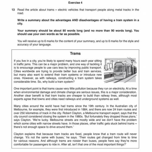 Write a summary about the advantages and disadvantages of having a tram system in a city.

Your su