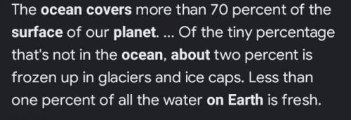 Is it true ocean cover over 50% of earths surface