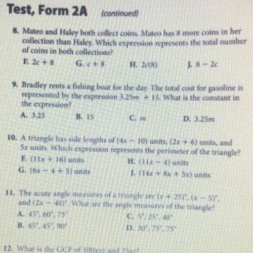 Anyone know questions 9 and 10