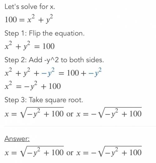100=x^2+y^2
0=3x+4y
This sentence is to fill characters