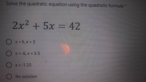 Solve using quadraric formula 3