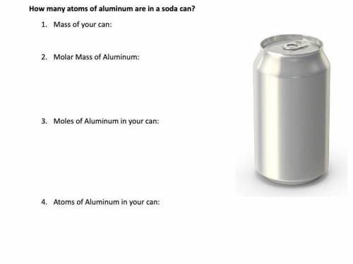 How many atoms of aluminum are in a soda can?

 *HELP ASAP*
This is due today. Serious answers onl