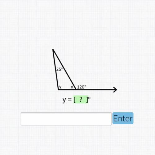 Angle sum theory - y=. 
Doing an exam need help pronto