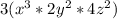 3(x^{3} * 2y^2*4z^2)