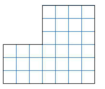 Each grid square is 1 square unit. Find the area, in square units, of the shape without counting ev