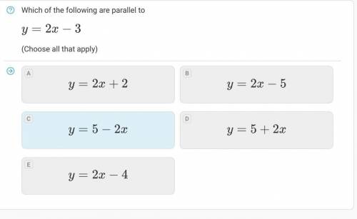 Which of the following are parallel to
y=4x-2?