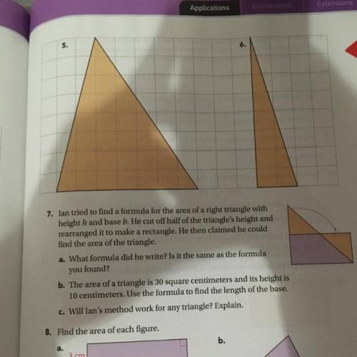 For Exercises 1-6, the triangles are drawn on centimeter grid paper.

Calculate the area and perim