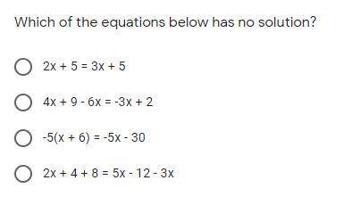 Which of the equations below has no solution?