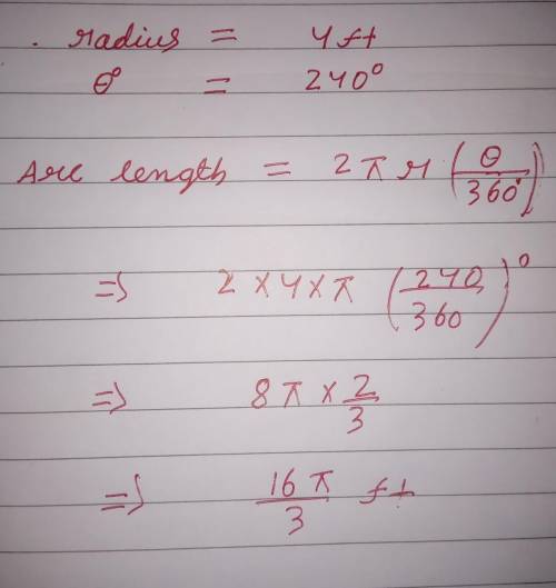 Please help, due soon. Find the length of the arc. Use exact answer