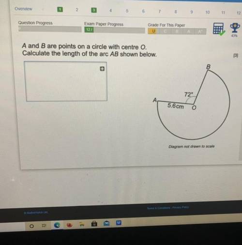 A and B are points on a circle with centre O