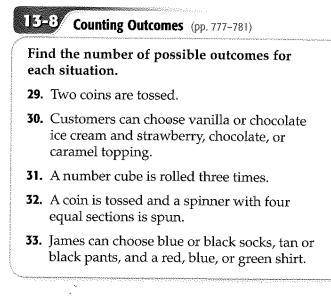 Counting outcomes. No links and please if you have a question about my question ask in the comments