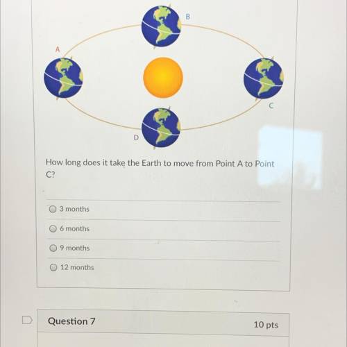 How long does it take the Earth to move from Point A to Point C?