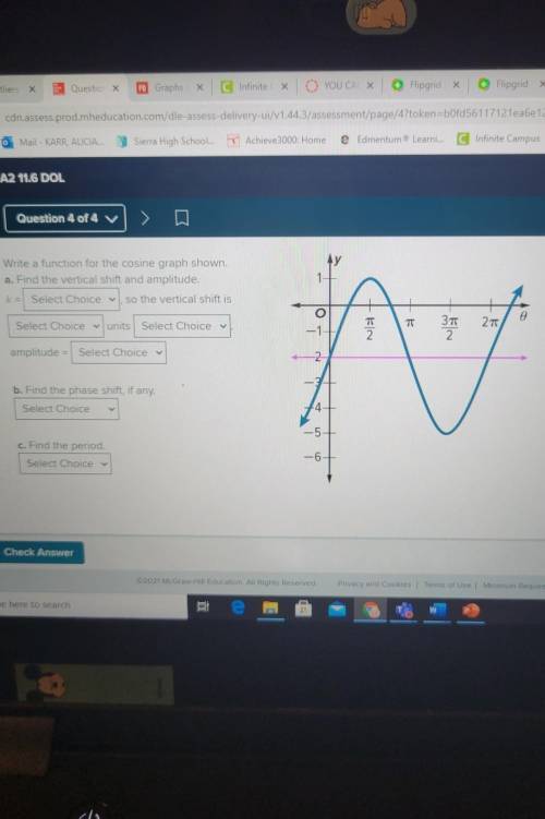 Part b write the function in terms of y and o​