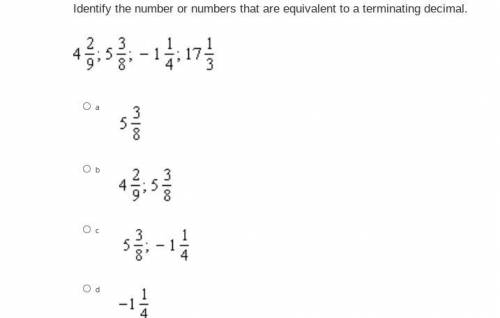 Identify the number or numbers that are equivalent to a terminating decimal.