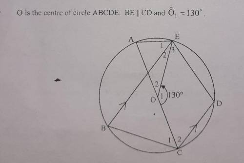 Determine with reason the size of the following angles (1) B  (2) A (3) D​