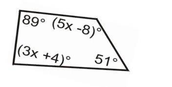 Help/Ayuda

Encuentra el valor de x y luego da los ángulos del cuadrilátero que faltan./Find the v
