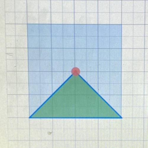 What fraction of the square is the green triangle?