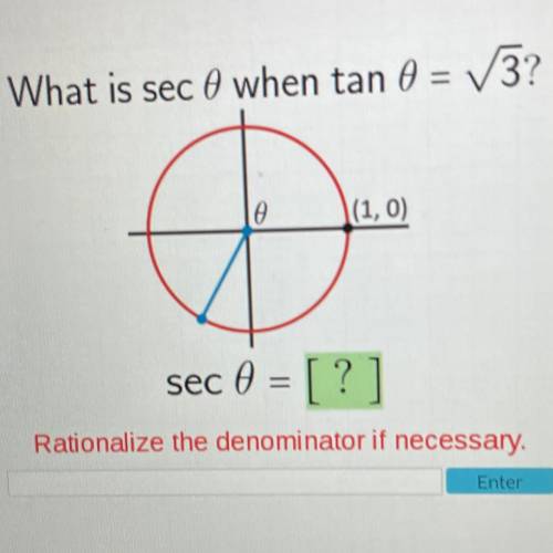 What is sec 0 when tan 0 = 3?