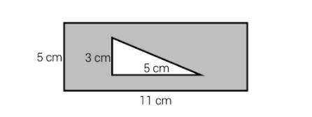 A triangle is inscribed in a rectangle, as shown below. What is the area of the shaded region?