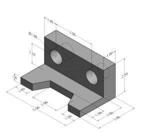 Sketch a 3-view orthographic projection of the object shown