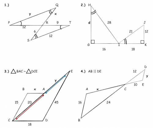 Solving Similar Triangles. pls help i dunno this:(