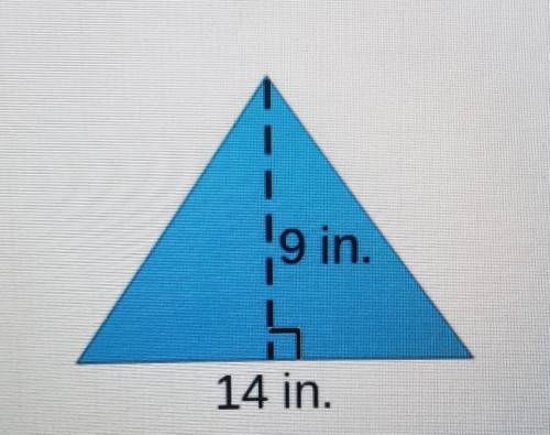 9 in. 14 in. Find the area of the triangle shown above. [?] square inches​