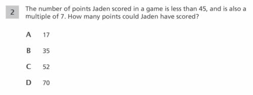 The number of points Jaden scored in a game is less than 45, and is also a multiple of 7. How many