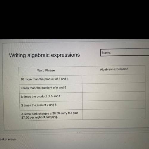 Word Phrase

Algebraic expression
10 more than the product of 3 and x
9 less than the quotient of