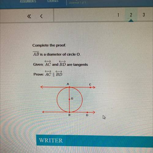 Complete the proof

 
AB is a diameter of circle O.
Given: AC and BD are tangents
Prove: AC BD
A
0