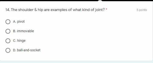 PLSS ANSWER THANKS <3
The shoulder & hip are examples of what kind of joint?