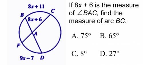 What is the measure of arc BC (help needed)