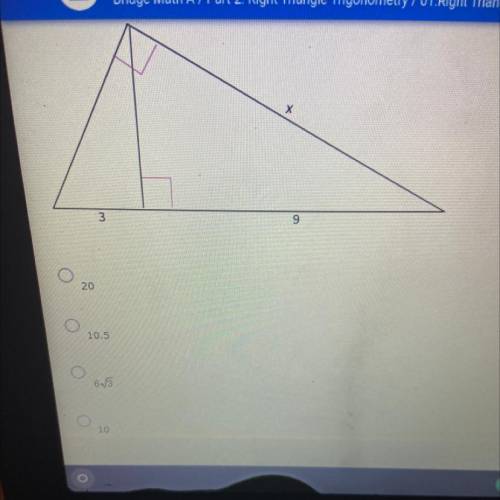 Similarity in right triangle. Solve for X. Need answer don’t know what I’m doing