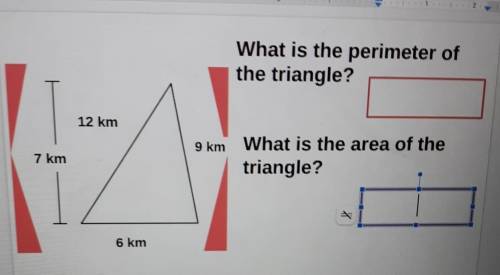 Please helppp!!!

what is the perimeter of the triangle? what is the area or the triangle?​