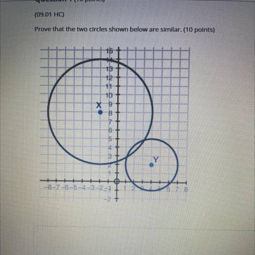 Prove that the two circles shown below are similar.(10 points)