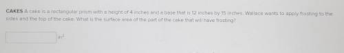 What is the surface area of the part of the cake that will have frosting? No links or I will report