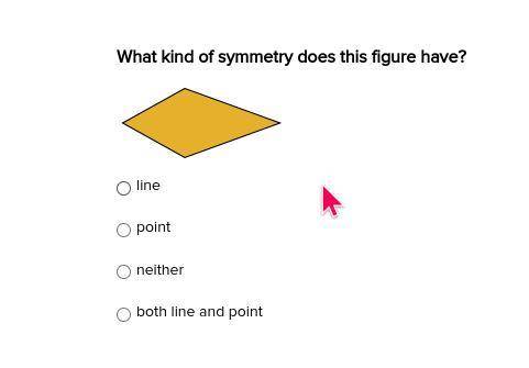 What kind of symmetry does this figure have?

line
point
neither
both line and point
( look at pic
