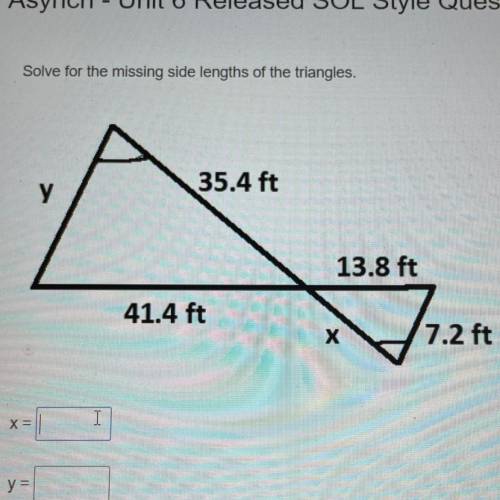 Solve for the missing side length of the triangles￼ please