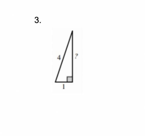 Find the missing side of each right triangle (((((Pythagorean’s Theorem))))))))