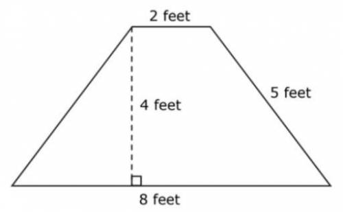 What is the area of the isosceles trapezoid in square feet?
