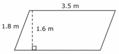 What is the area of the parallelogram in square meters?