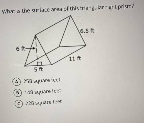 What is the Surface area of this triangular right prism? Show your work.