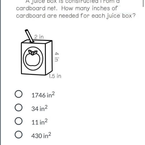 A juice box is constructed from a cardboard net. How many inches of cardboard are needed for each j