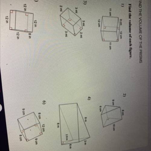 HELP PLEASE 
find the volume of each figure.
