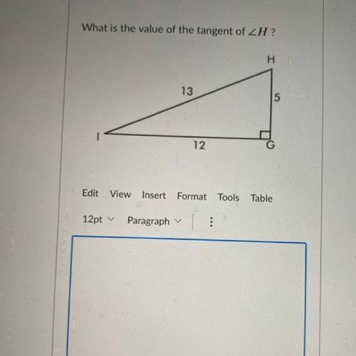 What is the value of the tangent of