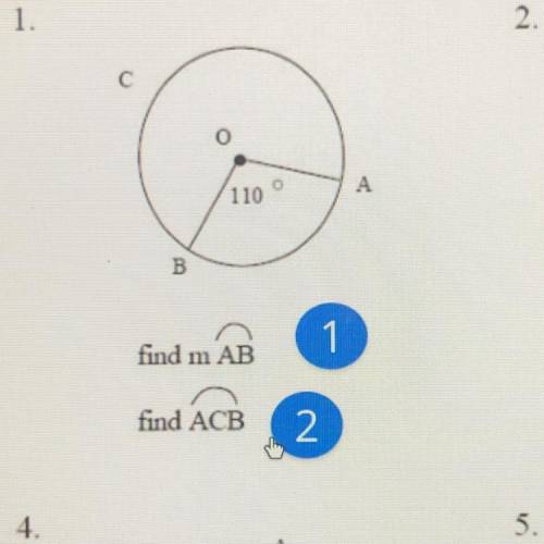 Given point O is the center of each circle find Ab and ACB