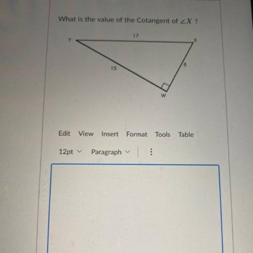 What is the value of the contangent