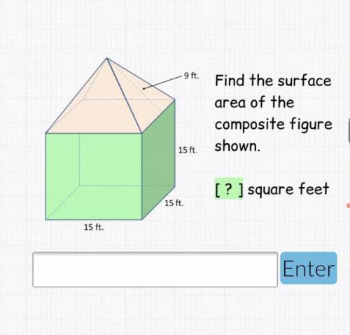Help
Find the surface area of the composite figure shown