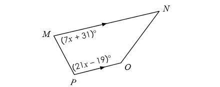 URGENT! 
In trapezoid MNOP below, find the value of x.